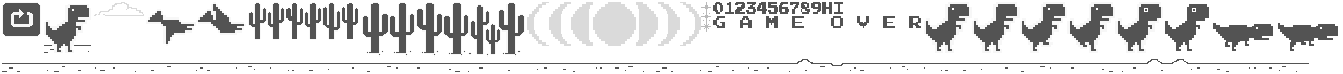Google Chrome Dinosaur Game sprite sheet — T-Rex runner game assets
