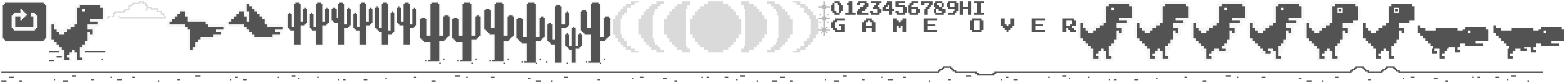 High resolution Chrome Dino Game sprite sheet — T-Rex dinosaur game graphics